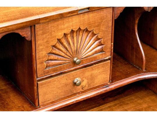 American New England Chippendale Light Mahogany Slant Front Desk, Ca. 1780-1800