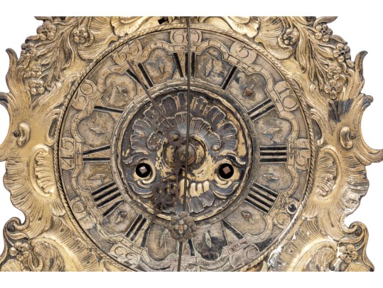 German Gilt Brass Rococco Style Mantle Clock, 19th Century