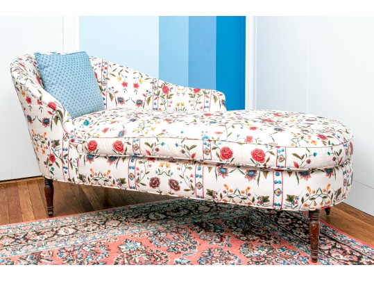 Antique Upholstered Left Arm Chaise Lounge, Ca. 1900-20
