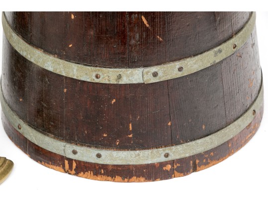 Antique Firkin Bucket With Two Quality Door Stops