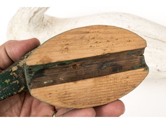 Group Of Four Hand Carved And Painted Decoys With A Carved Head