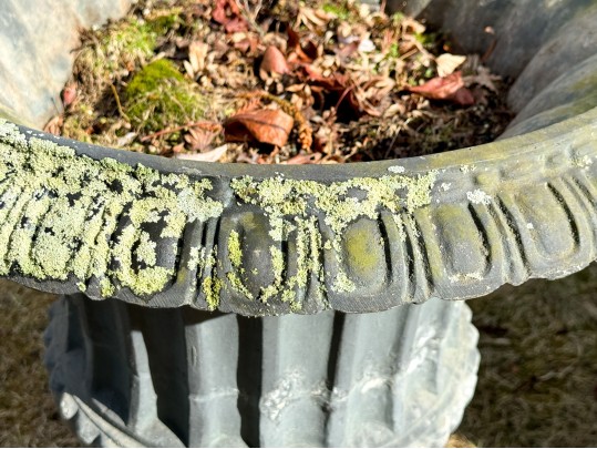 Large Pair Of Cast Metal Neoclassical Style Garden Urns