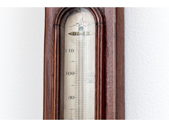 19th Century Mahogany Wheel Barometer