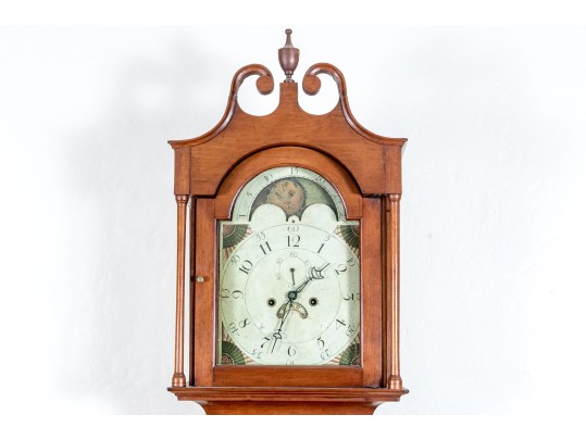 Connecticut Federal Tall Case Moon Phase Clock, Ca. 1790-1810