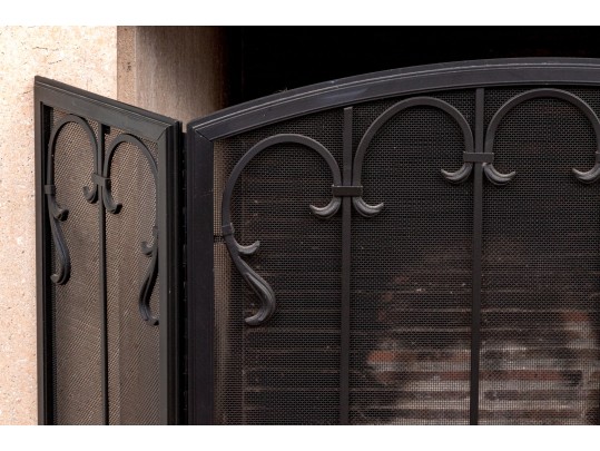 Heavy Quality Fireplace Spark Screen In Three Sections