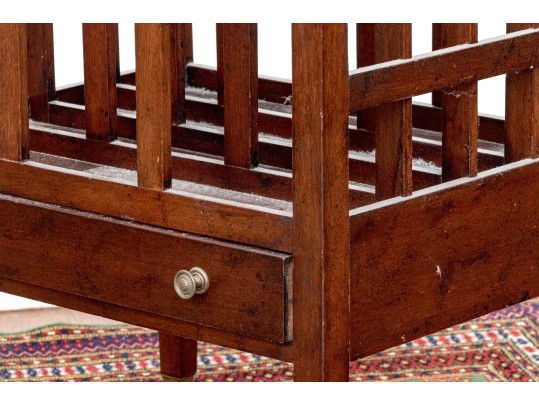 Georgian Style Four Section Mahogany Canterbury On Casters
