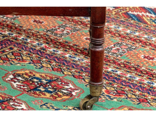 George III Style Mahogany Four Section Canterbury On Casters, 19th Century