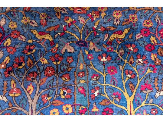 Antique Persian Hand-Knotted Pictorial Wool Carpet, 13'-4 X 9'-9 1/2