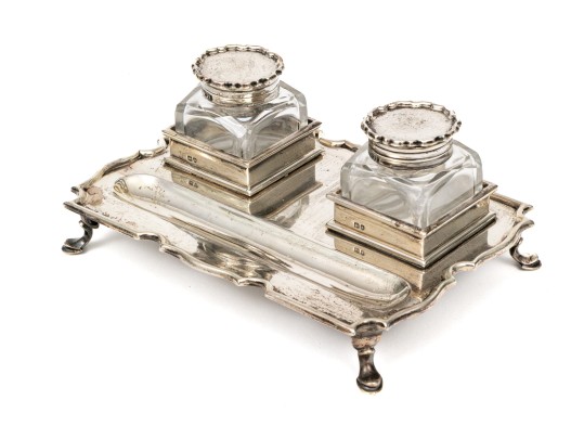 Charles Stuart Harris Sterling Silver Ink Standish, London Ca. 1897