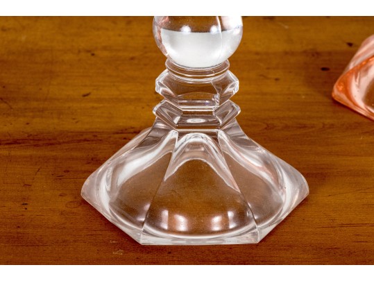 Group Of Four Crystal Whale Oil Lamps