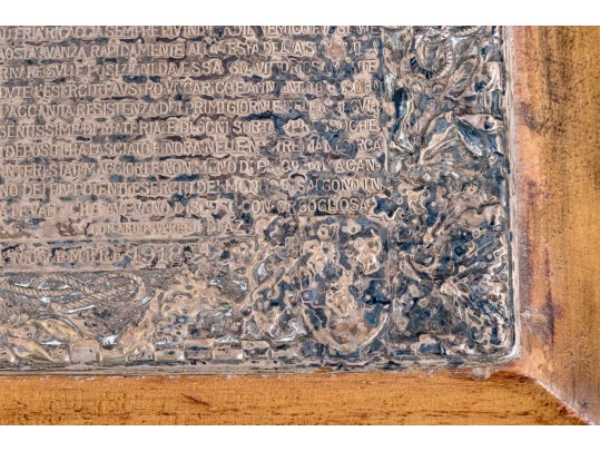 Antique Silver Plaque Recounting The Italian Front Of World War I