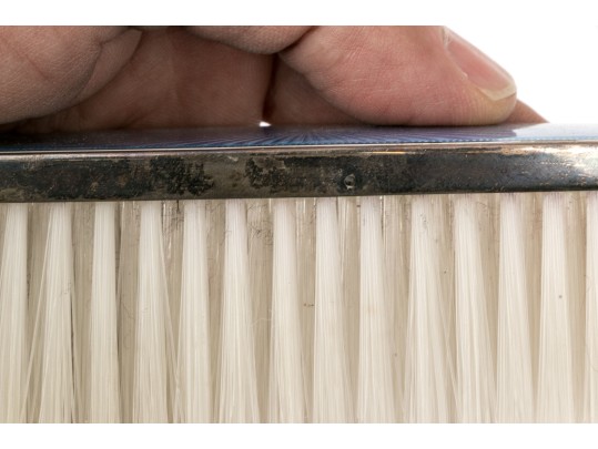 Tiffany & Co Four Piece Guilloche Enameled Sterling Silver Vanity Set