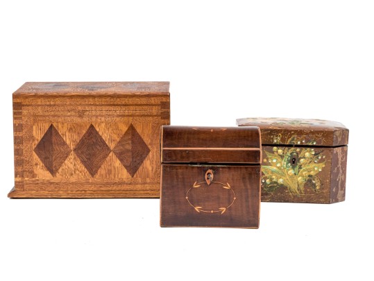 Trio Of Antique Tea Caddies