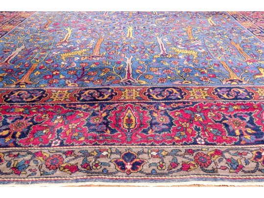 Antique Persian Hand-Knotted Pictorial Wool Carpet, 13'-4 X 9'-9 1/2