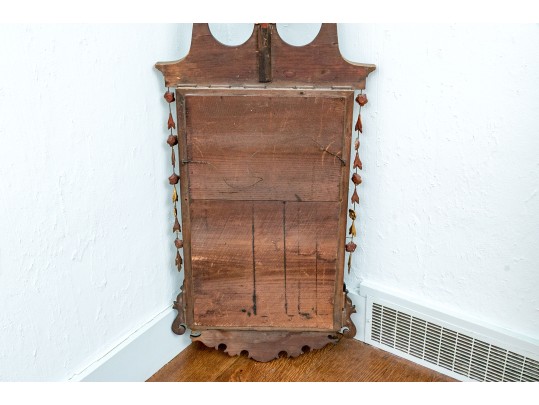 Gorgeous American Federal Looking Glass With Eglomise Panel, Ca. 1800-1820