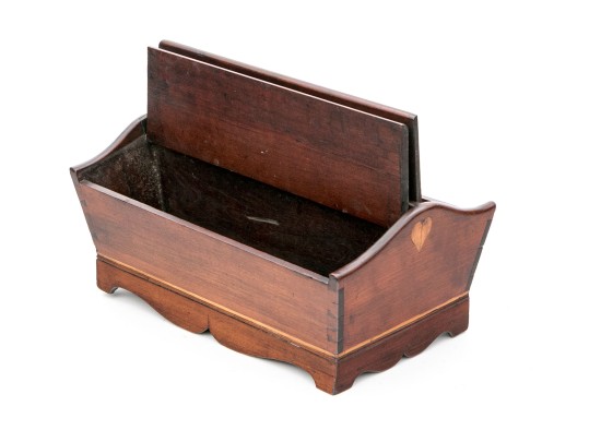 Pennsylvania Cherry Heart-Motif Cutlery Box, First Half 19th Century
