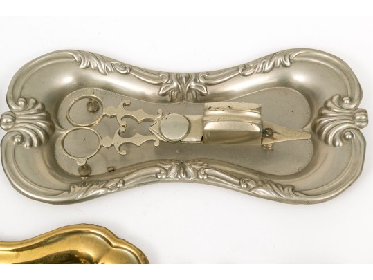 Assembled Collection Of Trays And Candle Wick Shears
