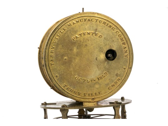 Terryville Mfg. Co., CT  Pedestal Clock With Cloche