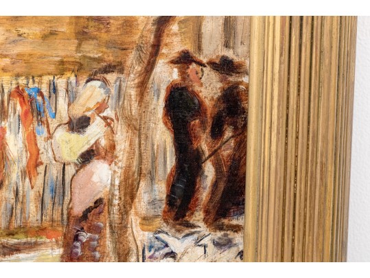 Theresa Bernstein (Polish-American, 1890-2002) Oil On Board, Rural Market With Figures