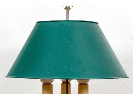 A Good Full Size Pair Of Antique Three Light Electrified Bouillotte Laps