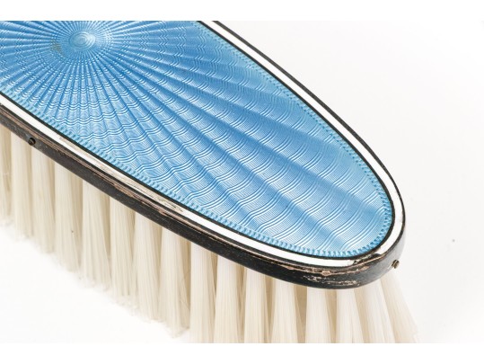 Tiffany & Co Four Piece Guilloche Enameled Sterling Silver Vanity Set