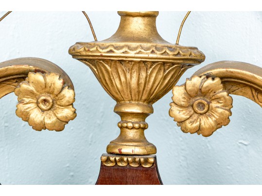 Gorgeous American Federal Looking Glass With Eglomise Panel, Ca. 1800-1820