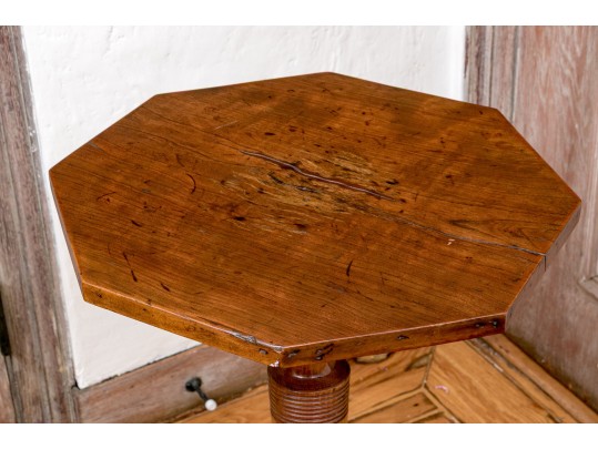 Antique Continental Walnut Tilt Top Spider Leg Wine Stand