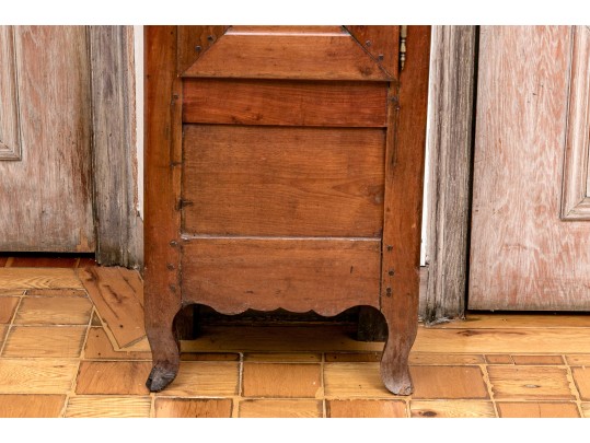 Antique French Dark Stained Fruitwood Tall Case Clock, 19th Century