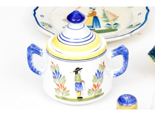 Collection Of Ten French Quimper Ceramics