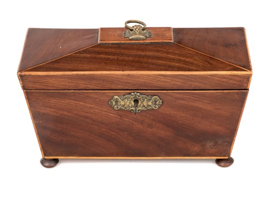 19th Century Casque Form Tea Caddy