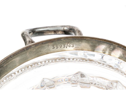 Black Star & Frost Steriling Silver Liner And Waterford Crystal Cachepot, 7.01 Ozt. 