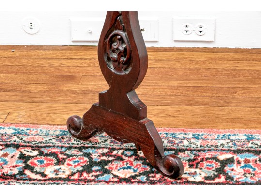 Antique Carved Mahogany Quilt Stand, Ca. 1840-60
