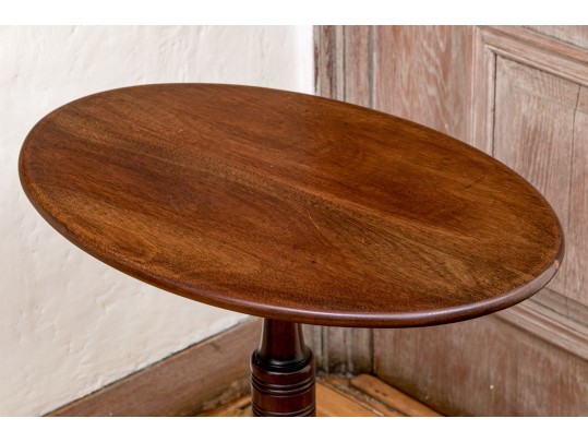 Federal Style Mahogany Oval Top Wine Stand, First Half 20th C.