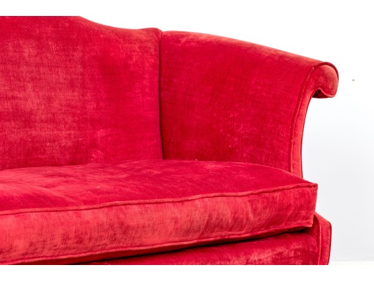 Fabulous Antique Late Chippendale Upholstered Camelback Sofa, Ca. 1780-1810