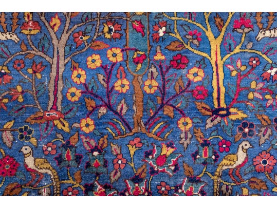 Antique Persian Hand-Knotted Pictorial Wool Carpet, 13'-4 X 9'-9 1/2