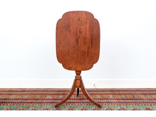 American Late Federal Quatrefoil Form Cherry Tilt-top Candle Stand, Ca. 1810-30