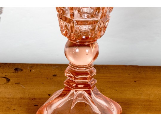 Group Of Four Crystal Whale Oil Lamps