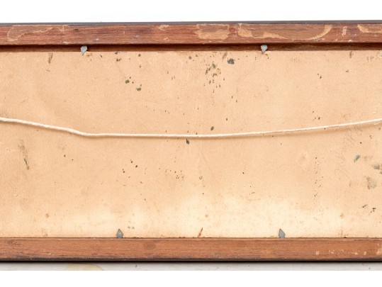 Antique American School Oil On Board, Mountain Landscape