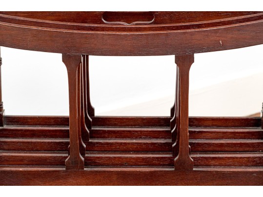 George III Style Mahogany Four Section Canterbury On Casters, 19th Century