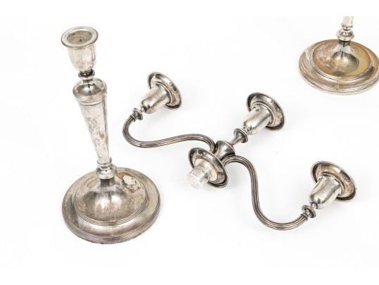 Pair Of Tiffany & Co. Sterling Silver Candelabra, 70.74 Ozt.