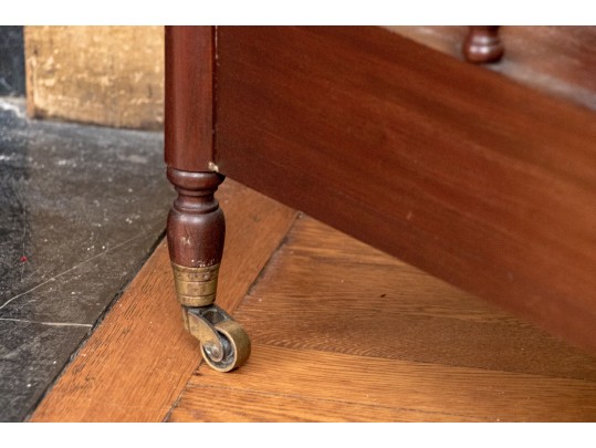 Federal Style Four Section Mahogany Canterbury On Casters, 20th Century
