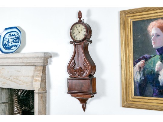 American Late Federal Lyre Clock, Probably Boston, Ca. 1825-35