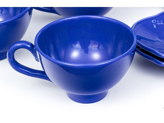 Classic Blue French Faience Service, 56 Pieces