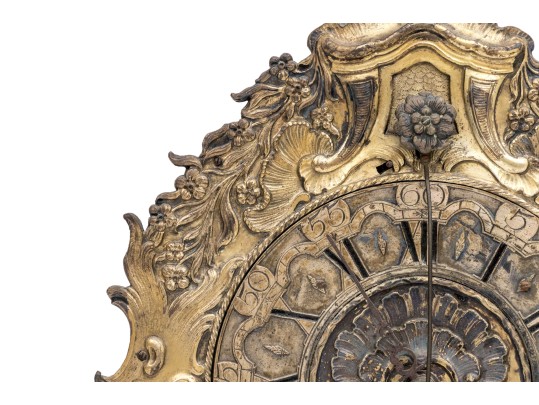 German Gilt Brass Rococco Style Mantle Clock, 19th Century