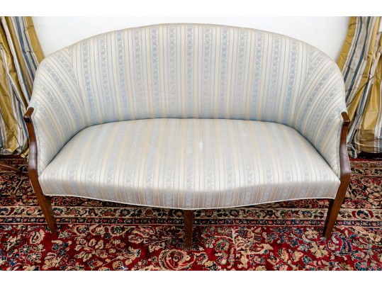 American 19th Century Five Leg Upholstered Settee