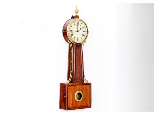 Massachusetts Mahogany Federal Banjo Clock, Ca. 1800-1820