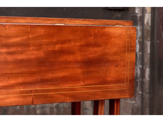 Antique Satinwood Inlaid Mahogany Gateleg Table, Ca. 1900-20