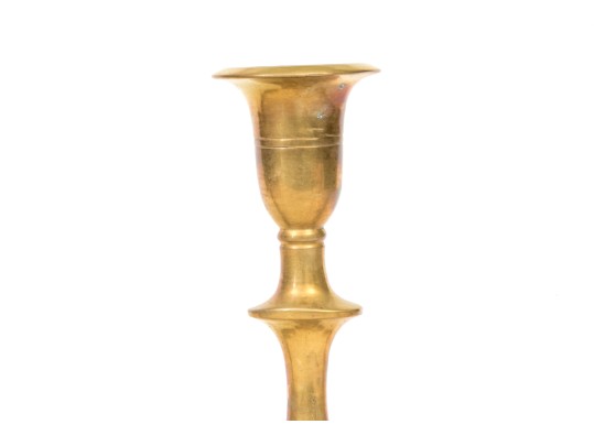 Compatible Set Of Four Antique Brass Candlesticks