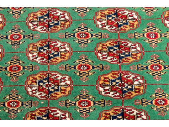 Hand-Knotted Wool Persian Bokhara Room Size Carpet, 10'-2 X 7'-4 1/4