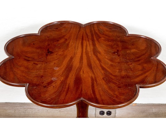 Georgian Style Mahogany Clover Form Tilt Top Wine Stand